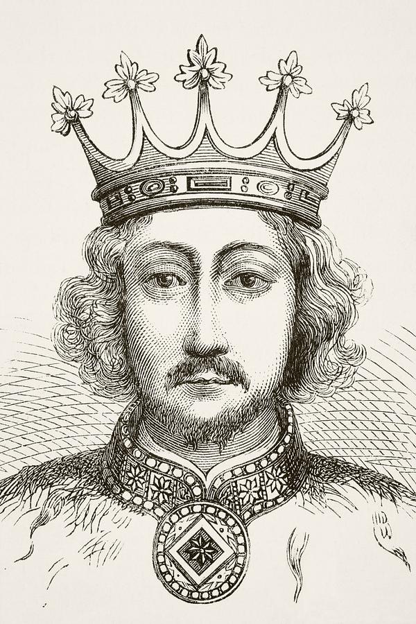 速くおよび自由な King Richard II Of England 1367 To 1400 Drawing by Vintage 絵画+タペストリー