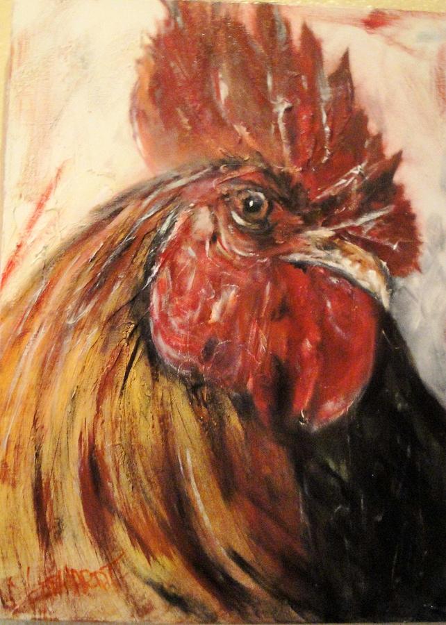 King Rooster Painting by Chuck Gebhardt