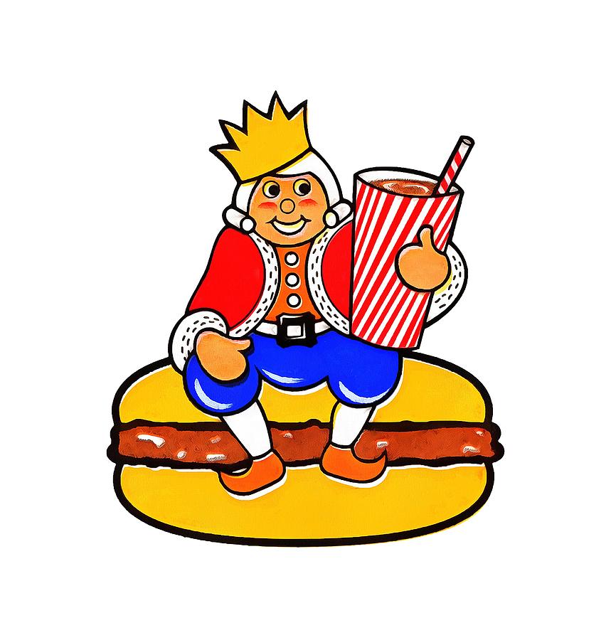 King sit on Burger Digital Art by Nia Hestia