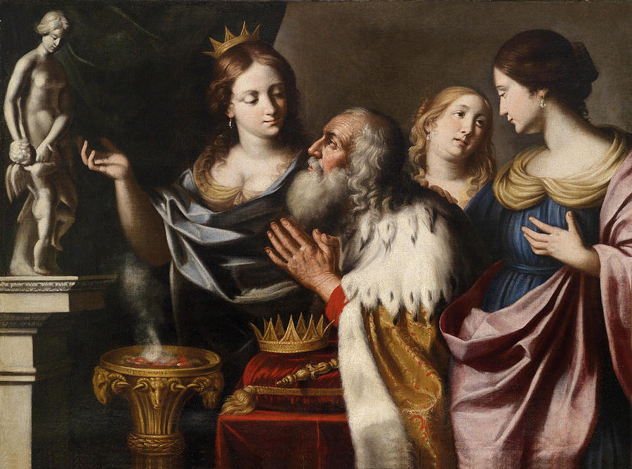 King Solomon lead into Idolatry by his Wives Painting by Giovanni Venanzi di Pesaro