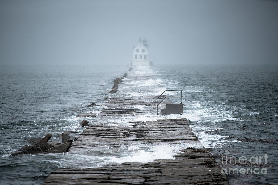 King Tide at Rockland Breakwater Lighthouse Photograph by Benjamin Williamson