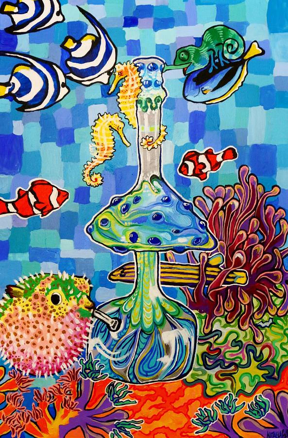 King Triton's Bong Original Painting Painting by Natalia PM