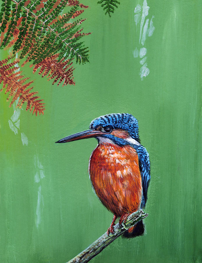 Kingfisher Painting by Arie Van der Wijst
