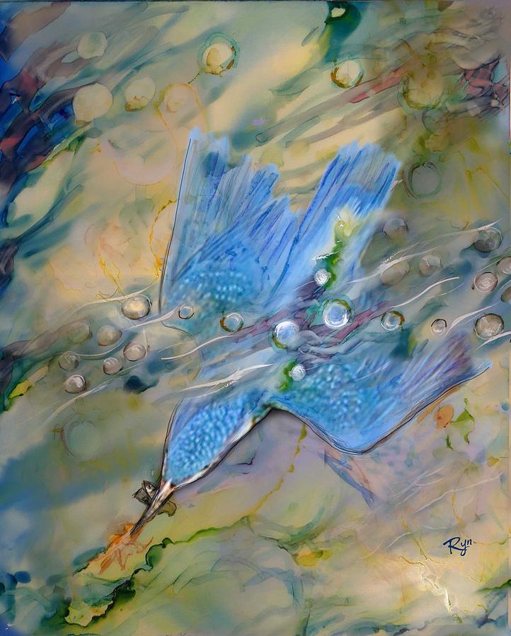Kingfisher Dive Painting by Ryn Shell