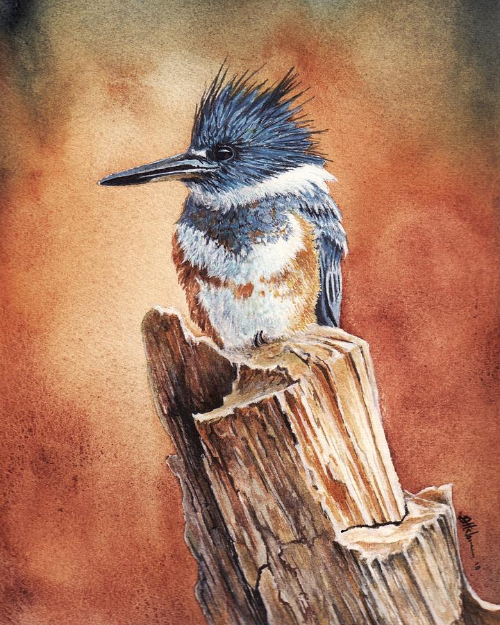 Kingfisher I Painting by Greg and Linda Halom
