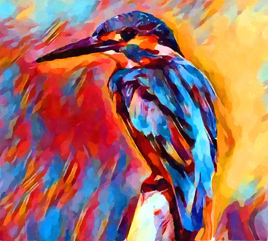 Kingfisher Watercolor Painting by Chris Butler