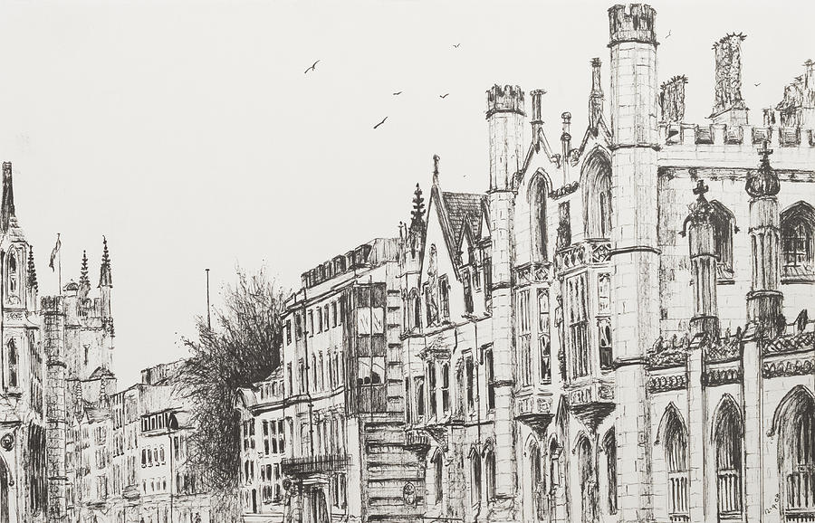 Kings College Cambridge Drawing by Vincent Alexander Booth