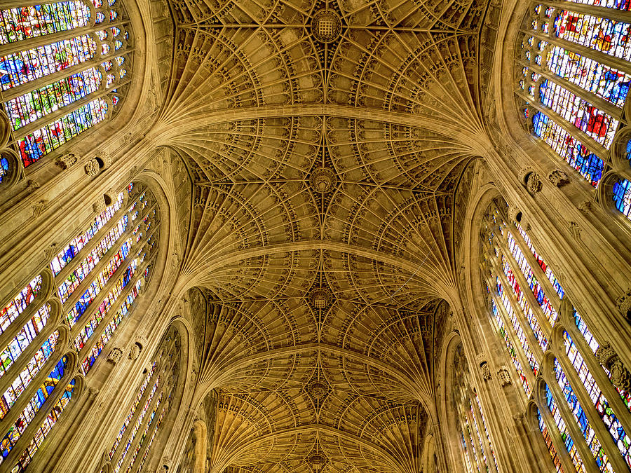Kings College Vaulted Ceiling Photograph by Jean Noren
