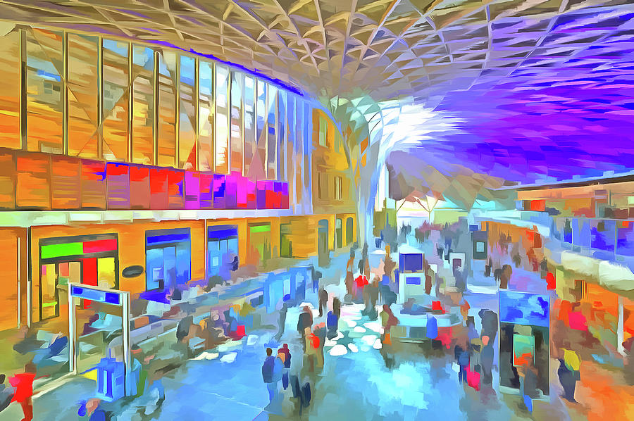 Kings Cross Rail Station London Pop art Mixed Media by David Pyatt
