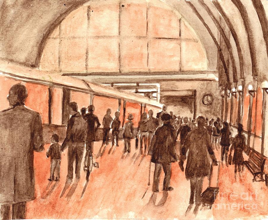 Kings Cross Railway Station London England Painting by Carol Wisniewski