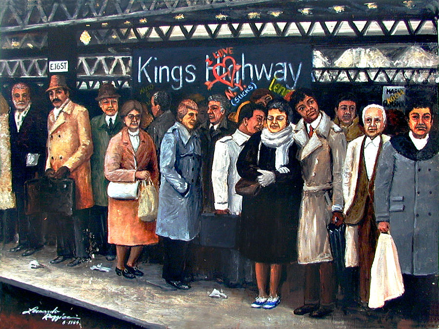 Kings Highway Subway Station Painting by Leonardo Ruggieri