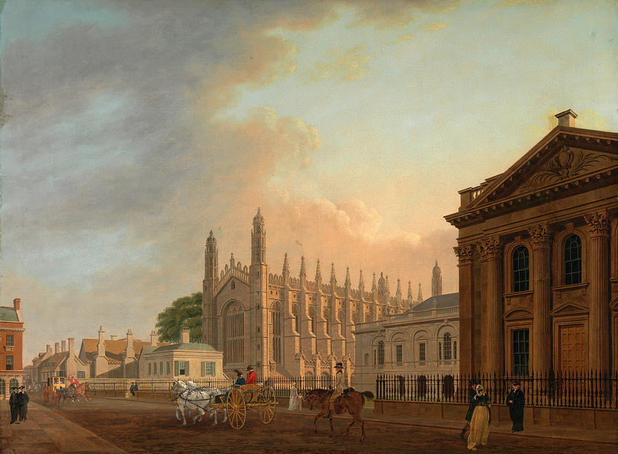 Cambridge Painting - Kings Parade. Cambridge  by Thomas Malton the Younger