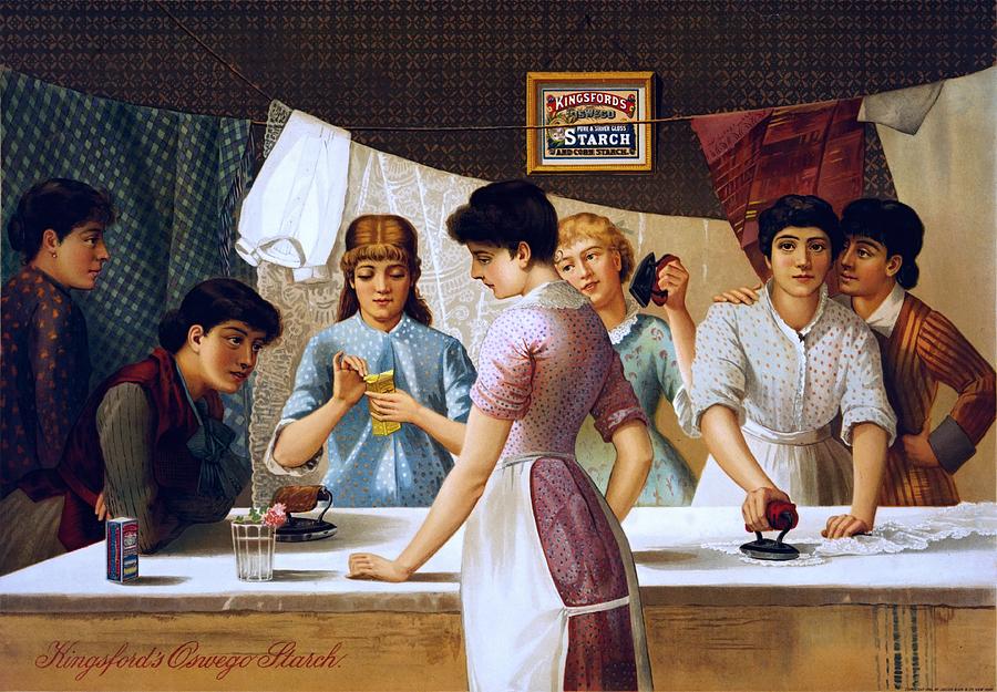 Kingsfords Oswego Starch, advertising, 1885 Painting by Vincent Monozlay