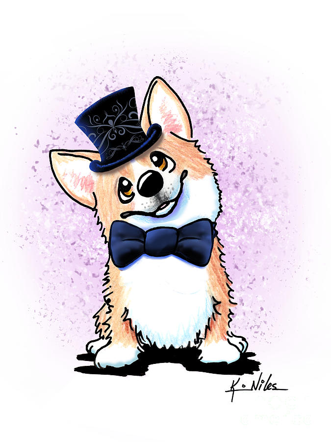 Formal Drawing - Kiniart Formal Corgi by Kim Niles Formal Drawing - Kiniart Formal Corgi by Kim Niles