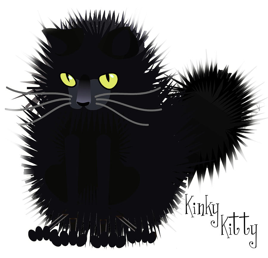 Kinky Kitty - Kitty Freak Black Digital Art