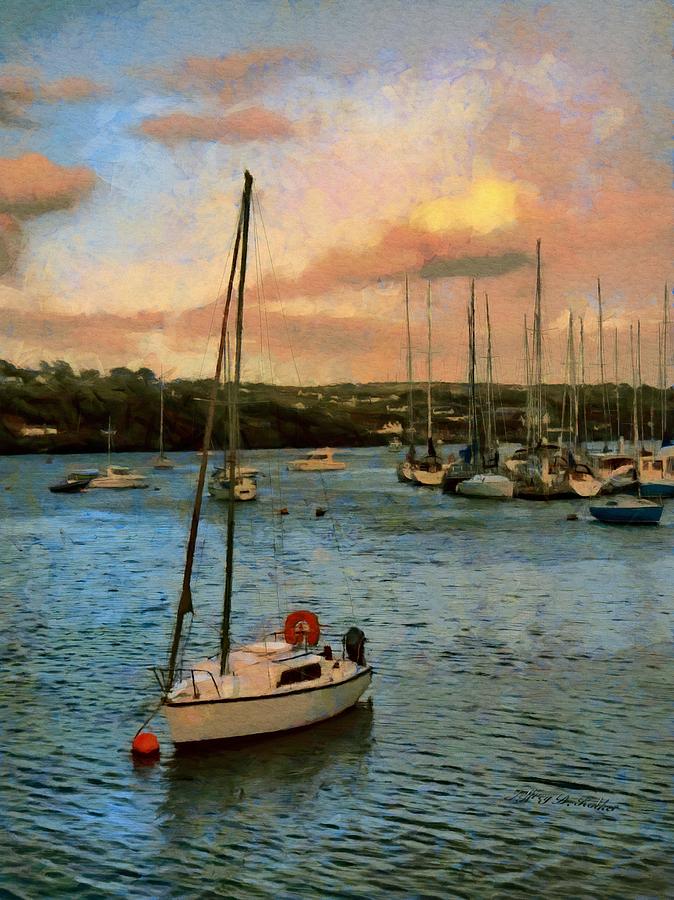 Boat Painting - Kinsale Harbour Evening by Jeffrey Kolker