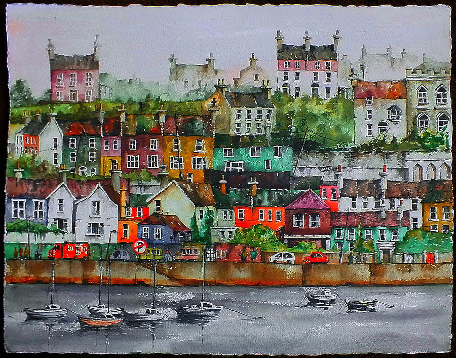 Boat Painting - Kinsale Panorama, West Cork by Val Byrne