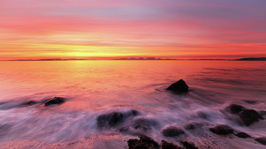 Kintyre Rocky Sunset 3 Photograph by Grant Glendinning