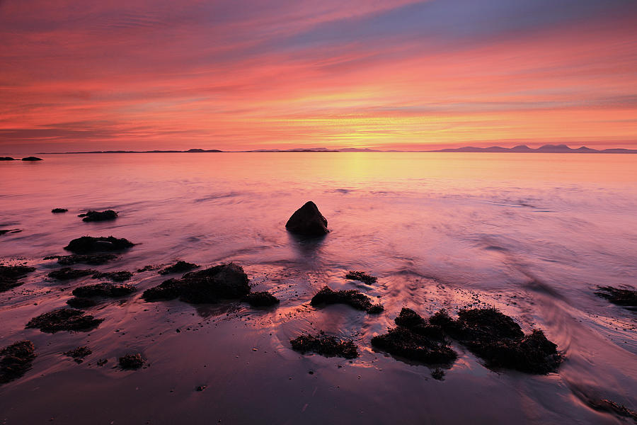 Kintyre Rocky Sunset Photograph by Grant Glendinning