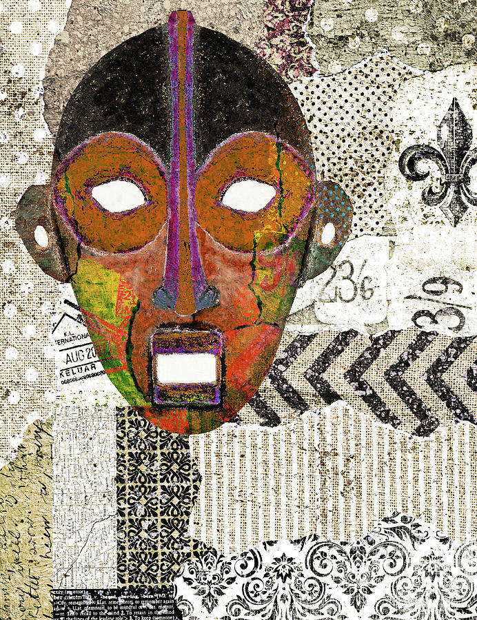 Kinywa Mask Collage Digital Art by Regina Wyatt