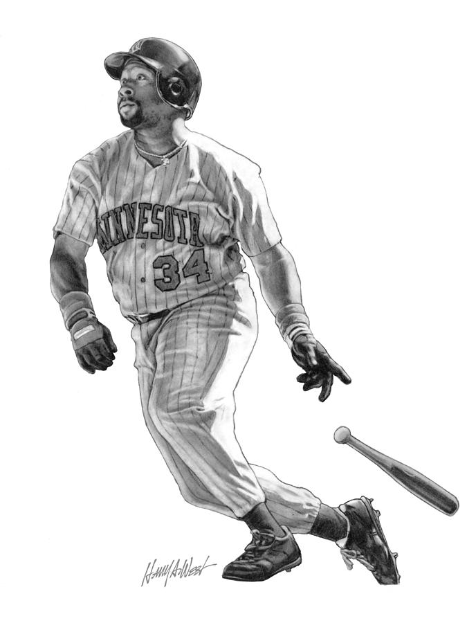 Kirby Puckett Drawing by Harry West