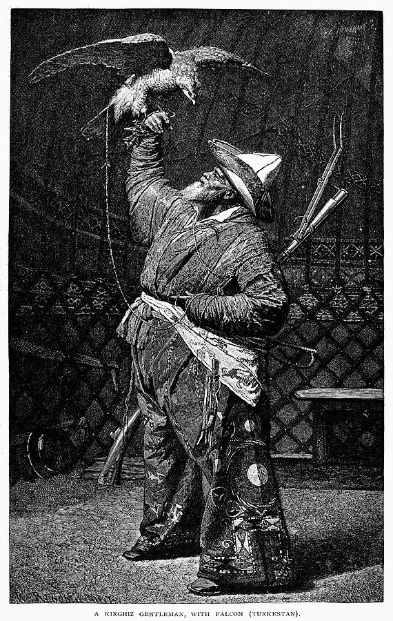 Kirghiz Falconer, 1881 Photograph by Granger