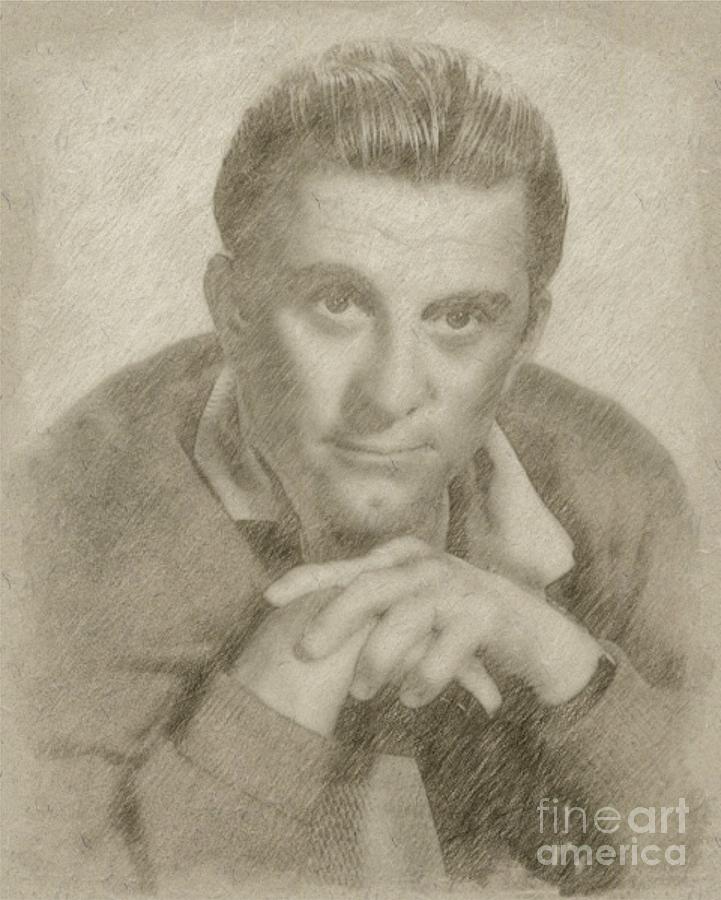 Chitty Drawing - Kirk Douglas Hollywood Actor by Esoterica Art Agency