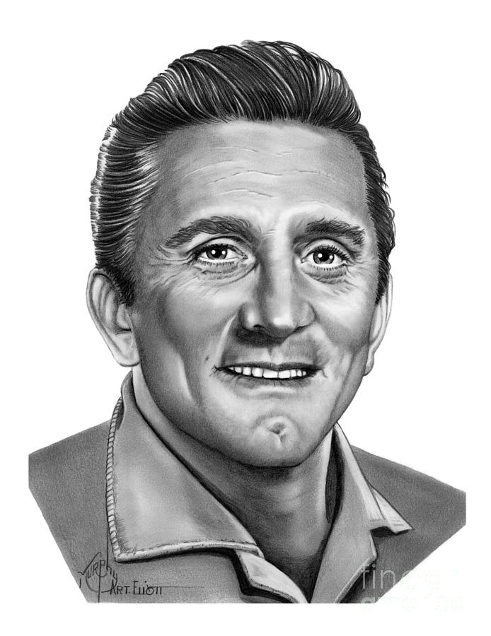 Kirk Douglas Drawing by Murphy Elliott Pixels