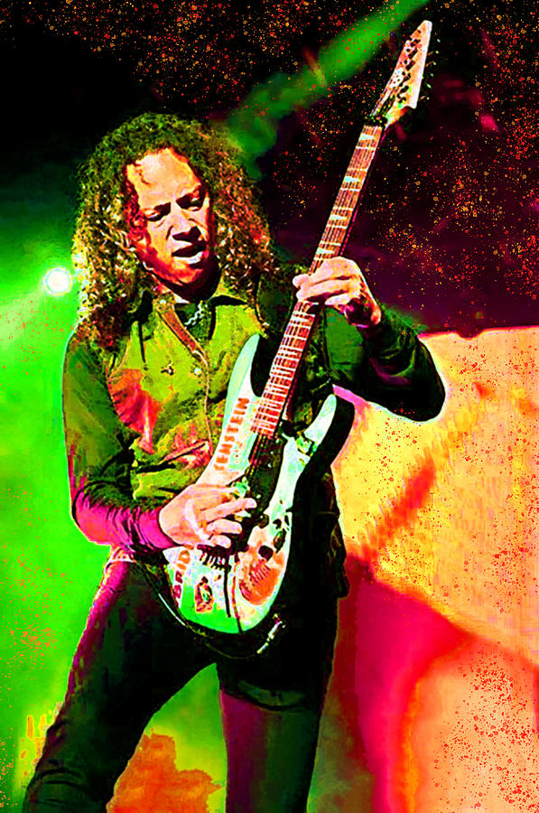 Metallica Digital Art - Kirk Hammet of Metallica 2 by Joy McKenzie