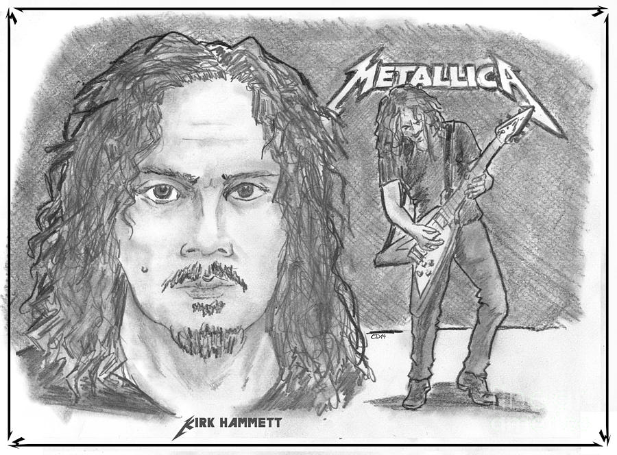 Kirk Hammett Drawing by Chris DelVecchio