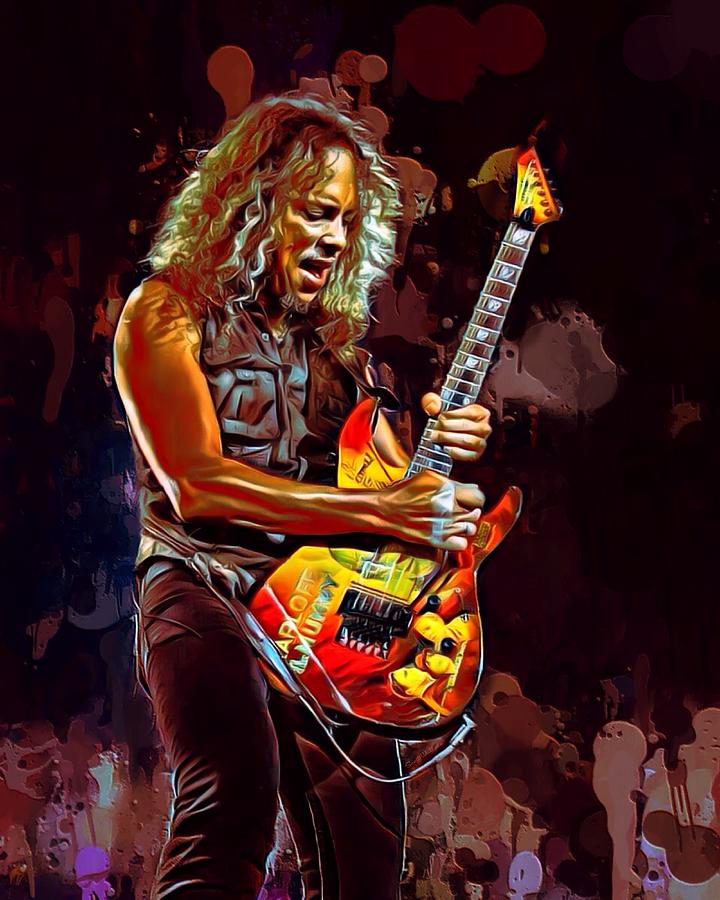 Kirk Hammett Painting Digital Art by Scott Wallace