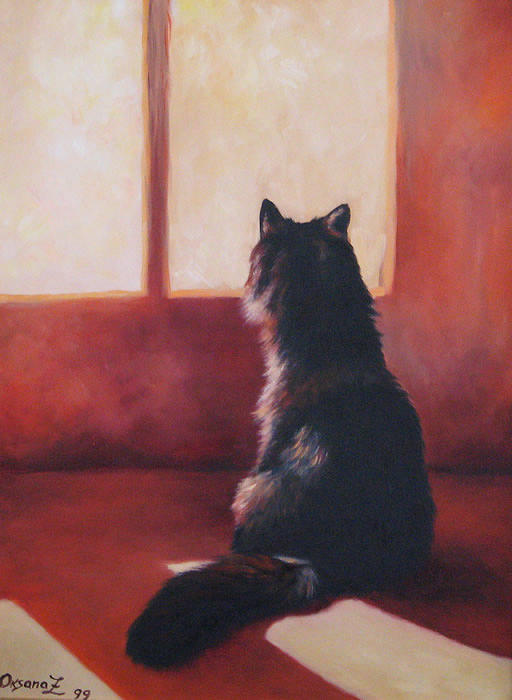 Cat Painting - Kisa by Oksana Zotkina