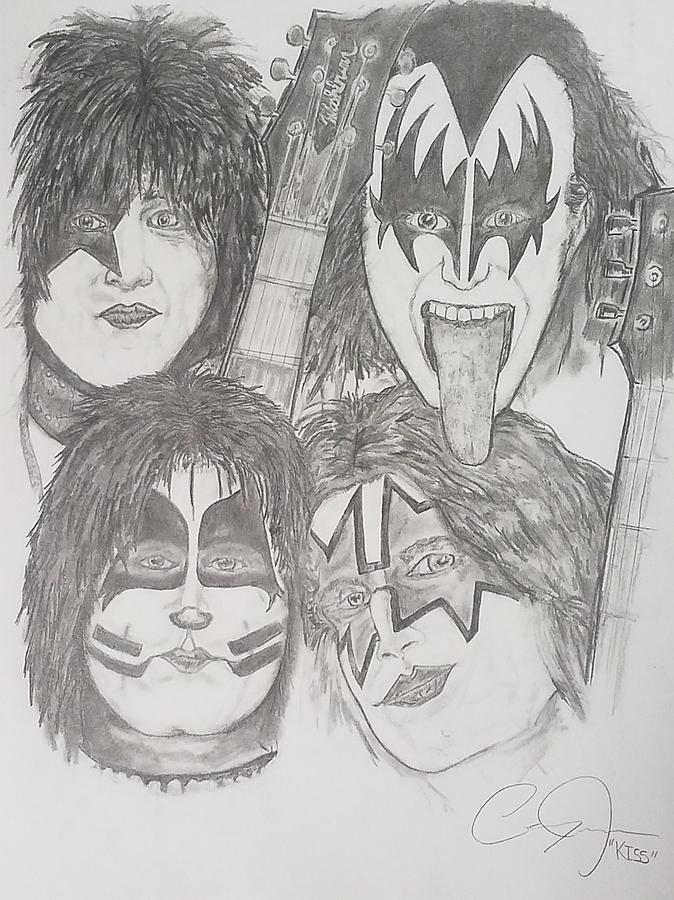Celebrity Drawing - Kiss Band by Corey Johnson.
