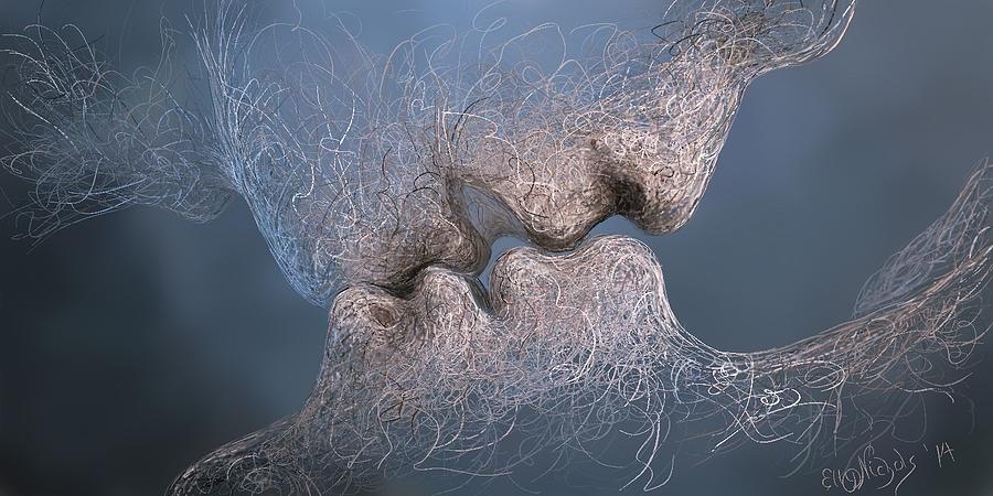 Kiss Intertwined Digital Art By Ellen Dawson Fine Art America