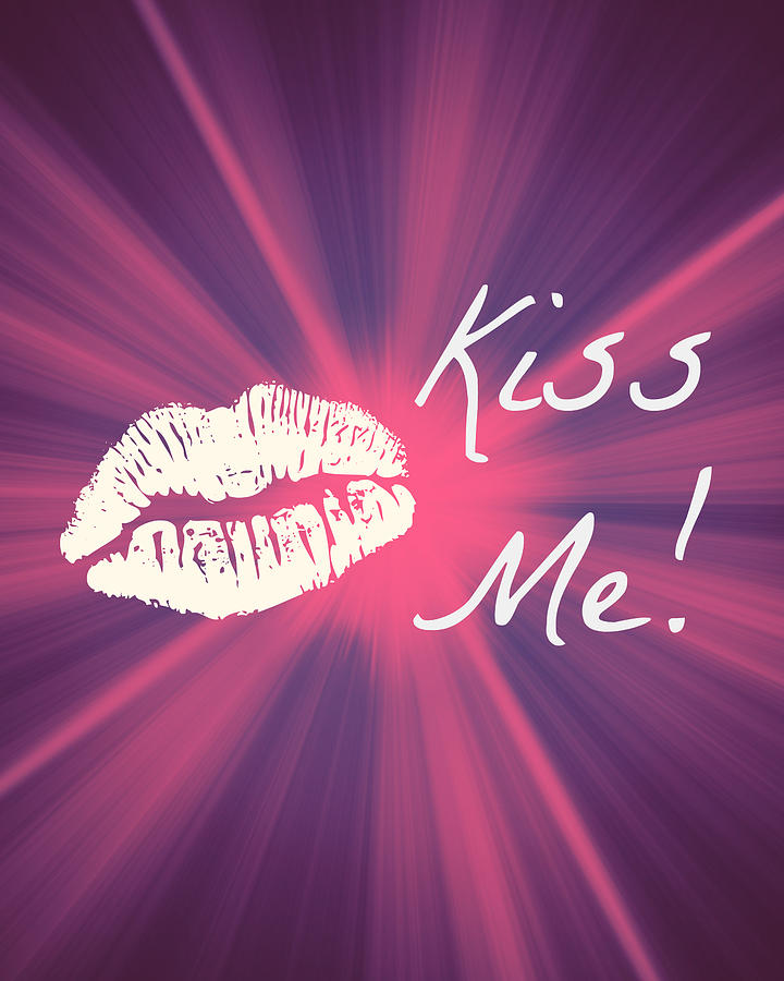 Lips Digital Art - Kiss Me Starburst by KayeCee Spain
