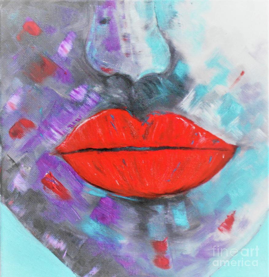 Kiss Me Painting by Tracey Lee Cassin