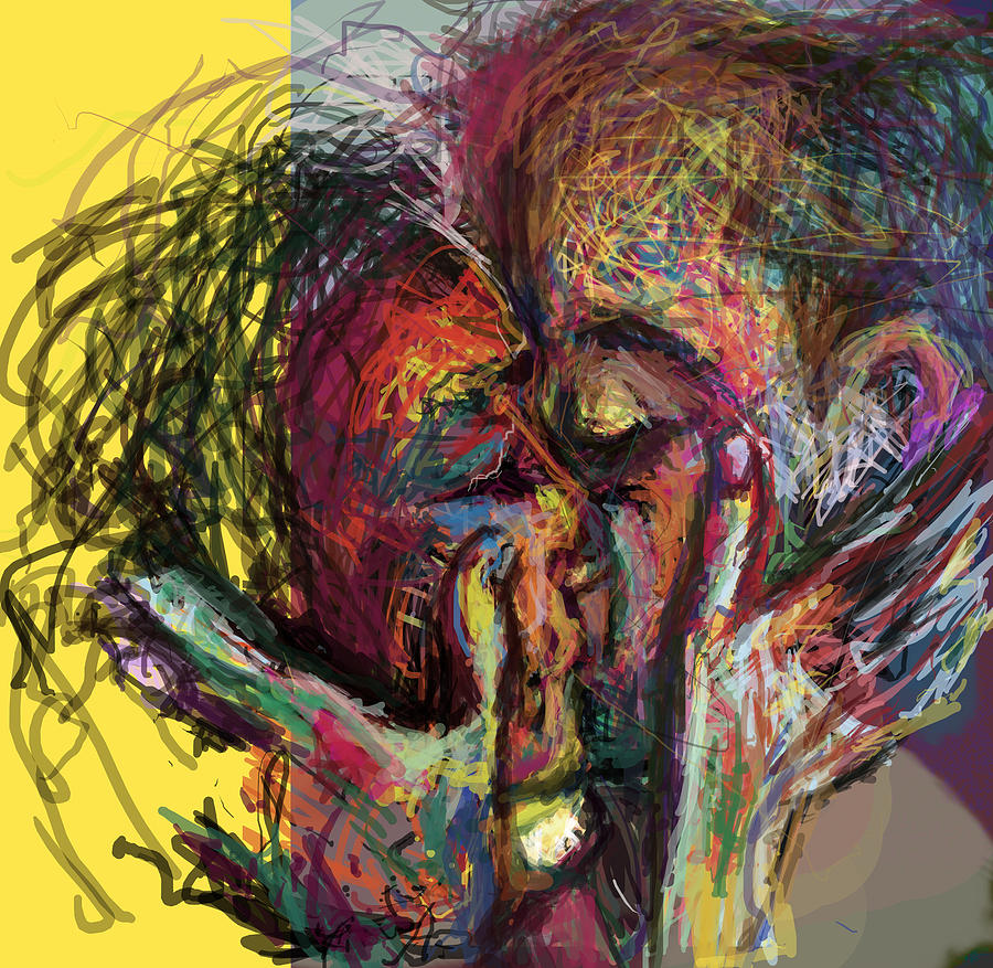 Abstract Digital Art - Kiss Me You Big Dick by James Thomas