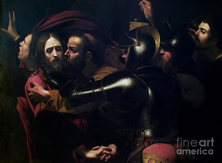 Kiss of Judas, Caravaggio 1602 Painting by MotionAge Designs
