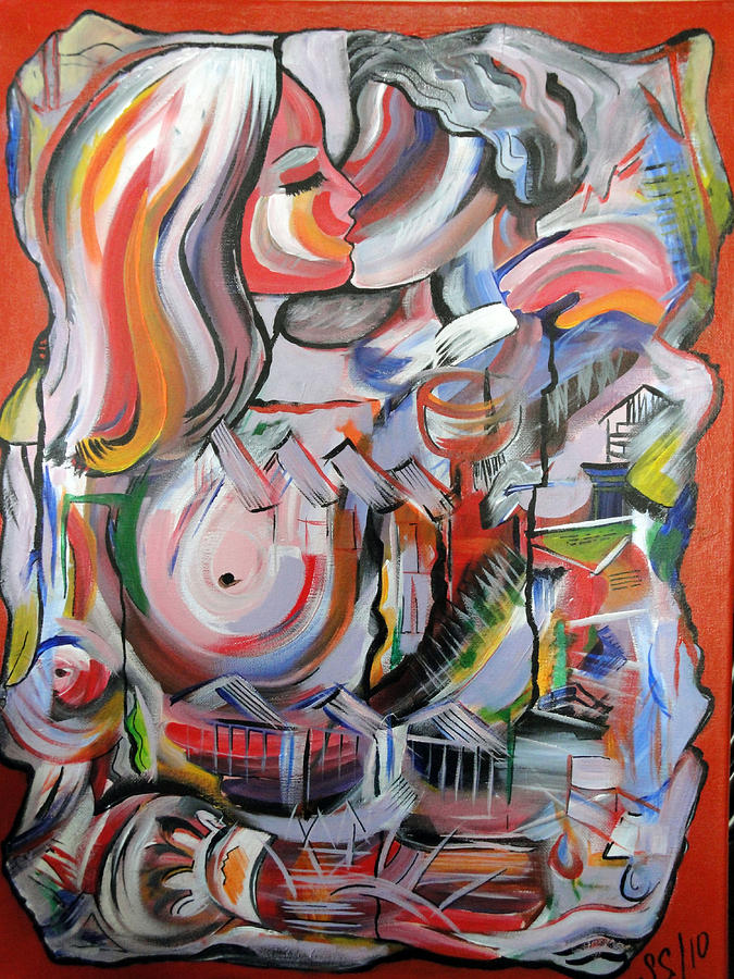 Abstract Painting - Kiss by Svetlana Semenova