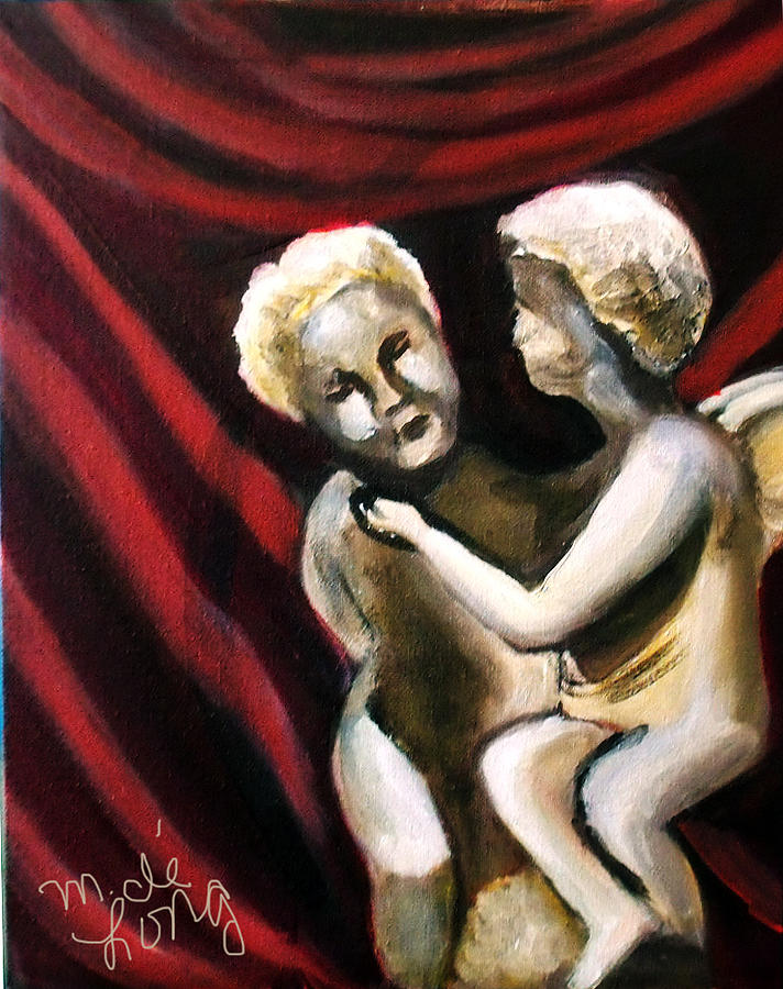 Kissing Angels Painting