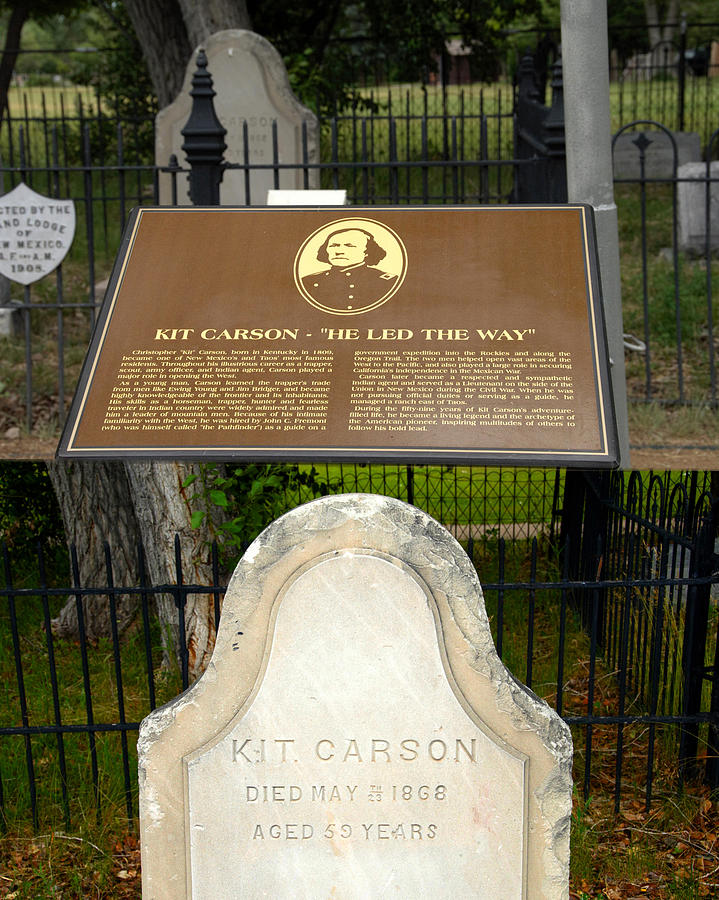 Kit Carson grave site and plague Photograph by David Lee Thompson
