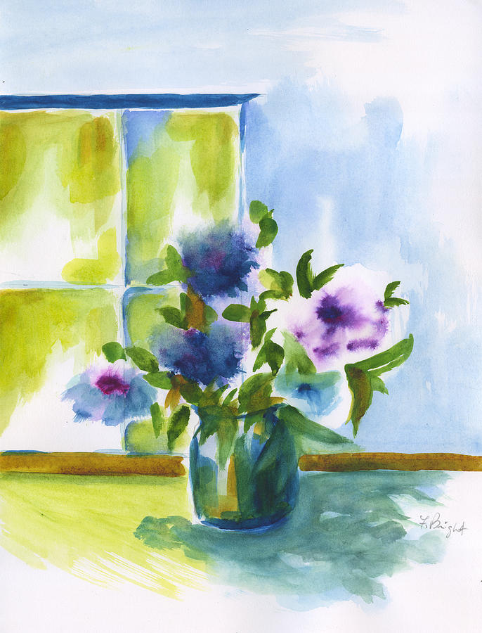 Kitchen Flowers Painting by Frank Bright