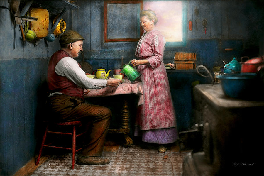 Coffee Photograph - Kitchen - Morning Coffee 1915 by Mike Savad
