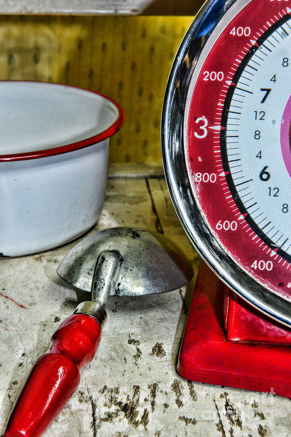 Kitchen - Red Food Scale Photograph by Paul Ward