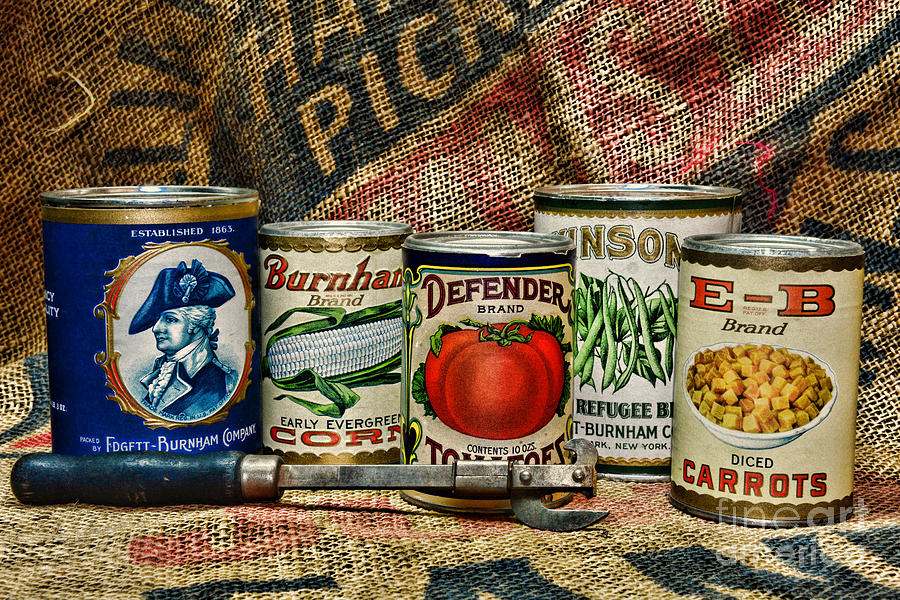 Kitchen - Vintage Food Cans Photograph by Paul Ward