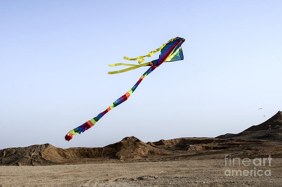 Kite Dancing In Desert 04 Photograph by Arik Baltinester
