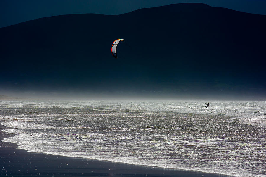 Kite Surfer at the Coast of Ireland Photograph by Andreas Berthold