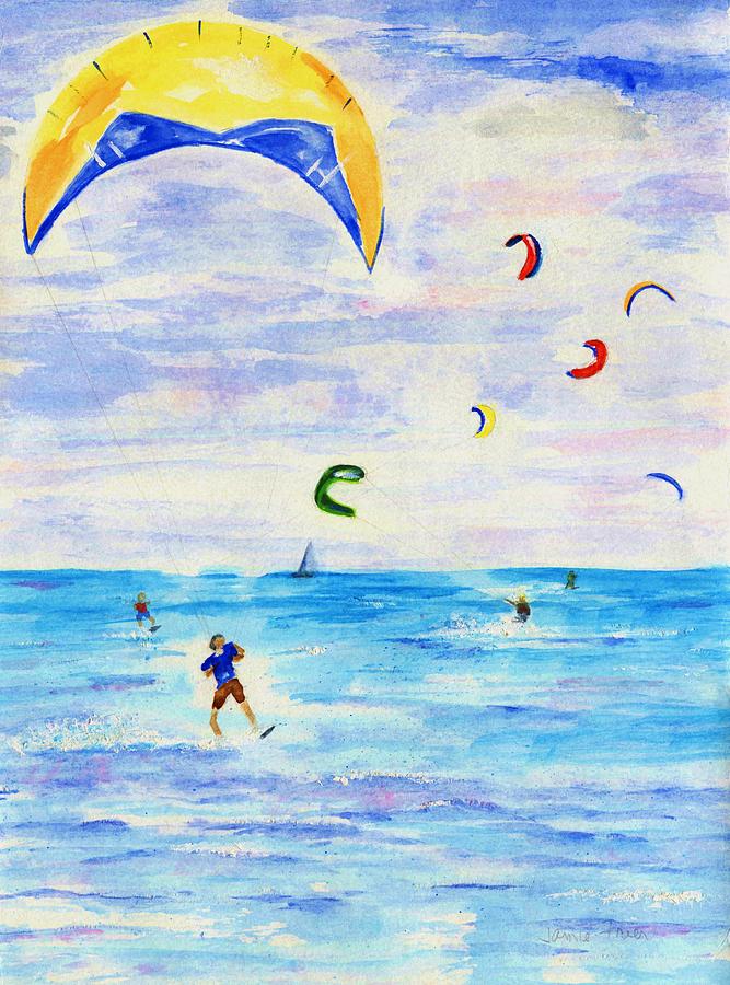 Kite Surfer Painting by Jamie Frier
