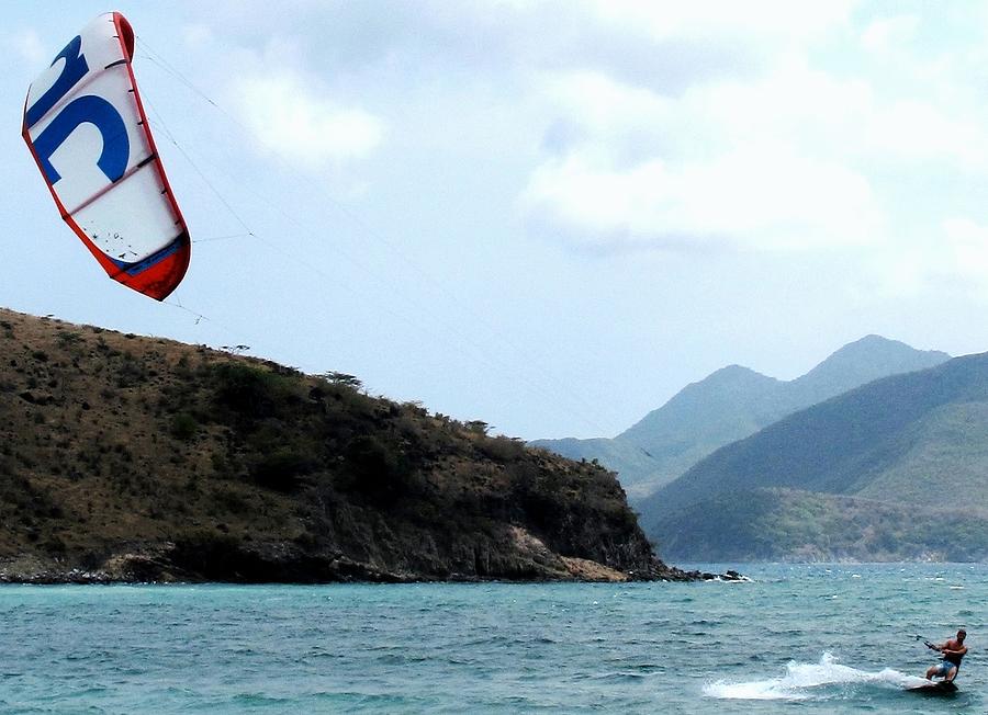 Kite Surfer St Kitts Photograph by Ian  MacDonald