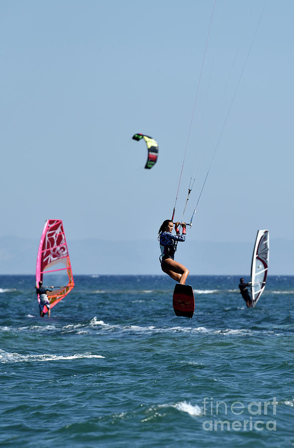 Kite surfing and windsurfing Photograph by George Atsametakis